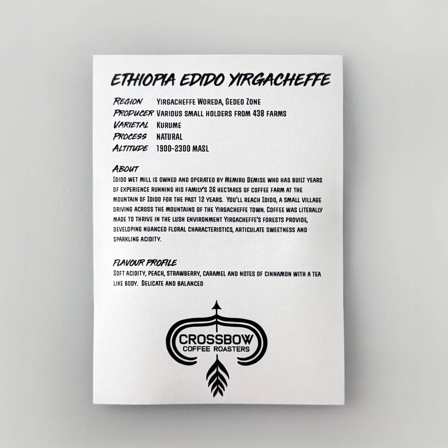 Crossbow Coffee - Ethiopia Edido Yirgacheffe